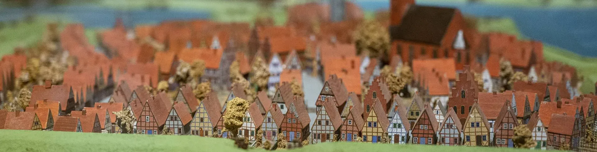 Ausschnitt aus dem Stadtmodell im Historischen Museum: Dächer der Rendsburger Altstadt.